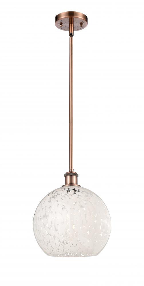 White Mouchette - 1 Light - 10 inch - Antique Copper - Mini Pendant