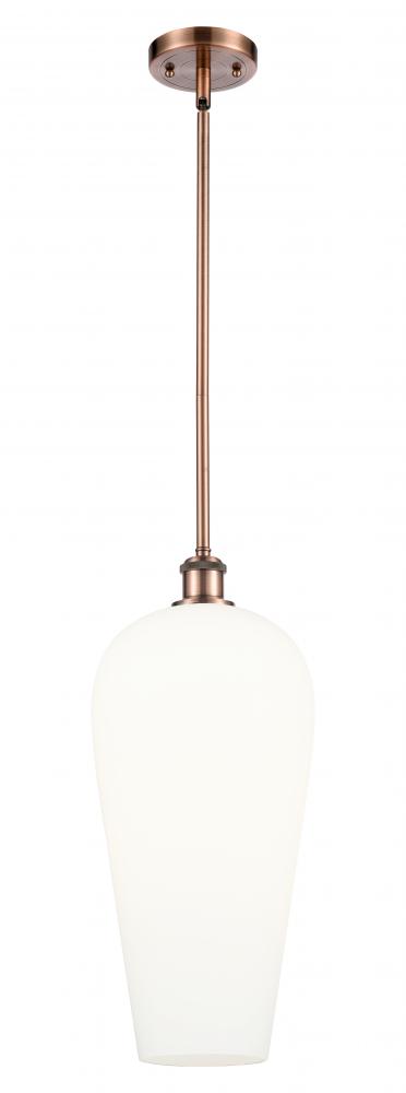 Chelsea - 1 Light - 8 inch - Antique Copper - Stem hung - Mini Pendant