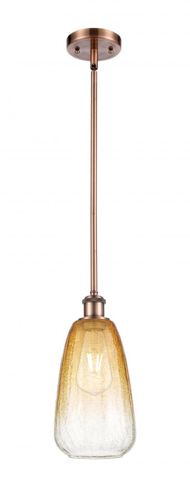 Brookhaven Almond - 1 Light - 6 inch - Antique Copper - Stem hung - Mini Pendant