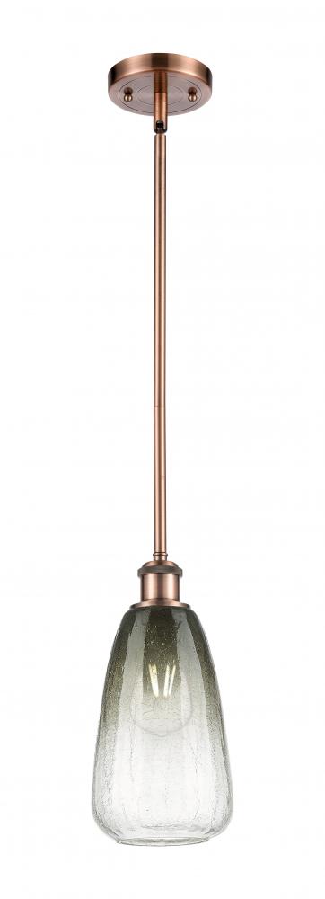 Brookhaven Almond - 1 Light - 6 inch - Antique Copper - Stem hung - Mini Pendant