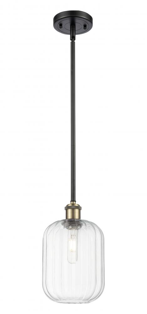 Preston Cylinder - 1 Light - 7 inch - Black Antique Brass - Stem hung - Mini Pendant