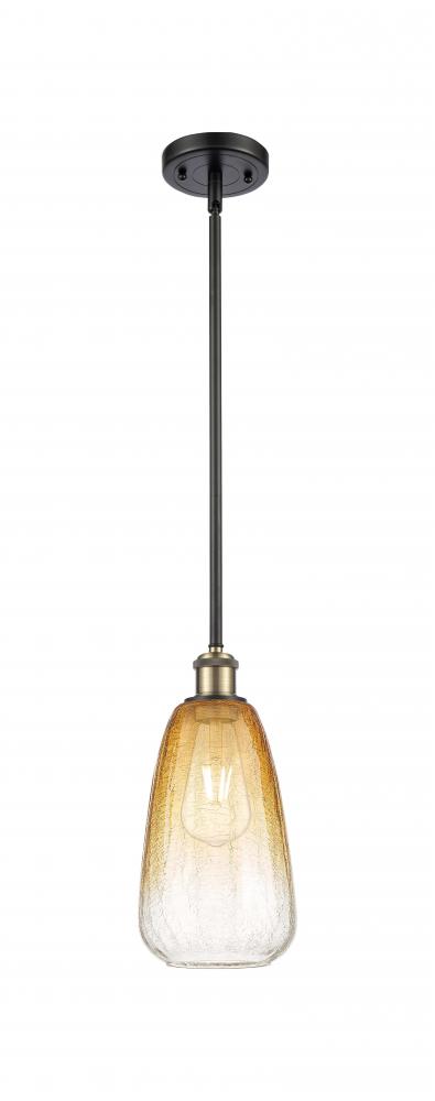 Brookhaven Almond - 1 Light - 6 inch - Black Antique Brass - Stem hung - Mini Pendant