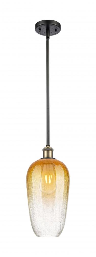 Brookhaven Flute - 1 Light - 7 inch - Black Antique Brass - Stem hung - Mini Pendant