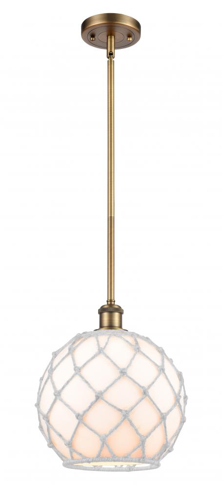 Farmhouse Rope - 1 Light - 10 inch - Brushed Brass - Mini Pendant