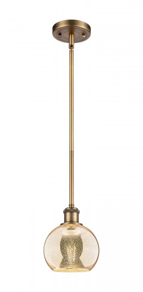 Athens - 1 Light - 6 inch - Brushed Brass - Mini Pendant