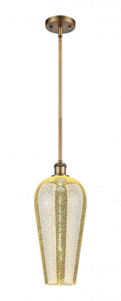 Chelsea - 1 Light - 8 inch - Brushed Brass - Stem hung - Mini Pendant