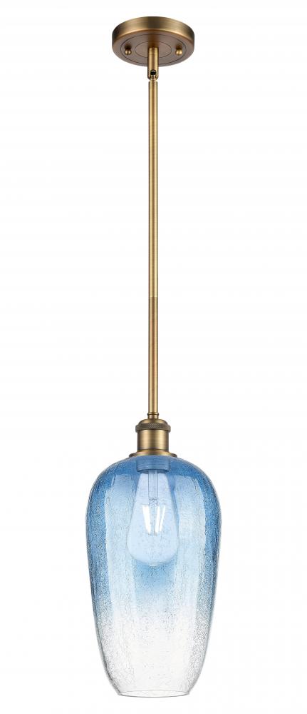 Brookhaven Flute - 1 Light - 7 inch - Brushed Brass - Stem hung - Mini Pendant