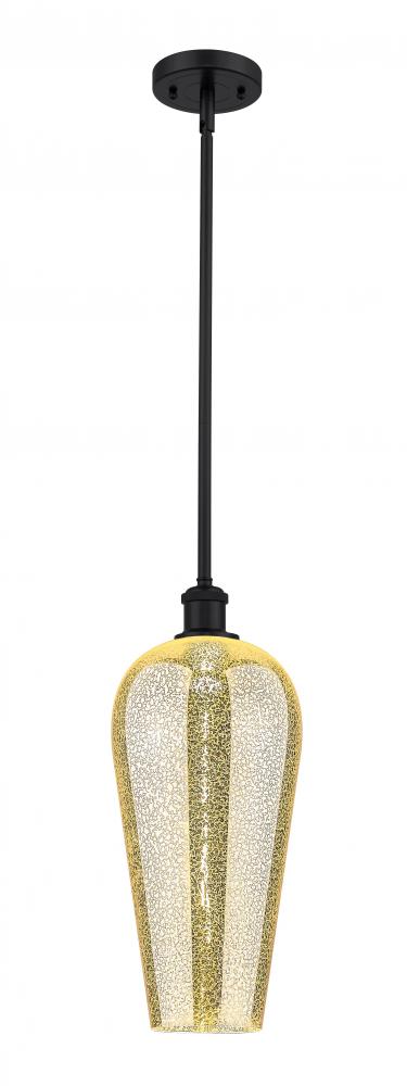 Chelsea - 1 Light - 8 inch - Matte Black - Stem hung - Mini Pendant