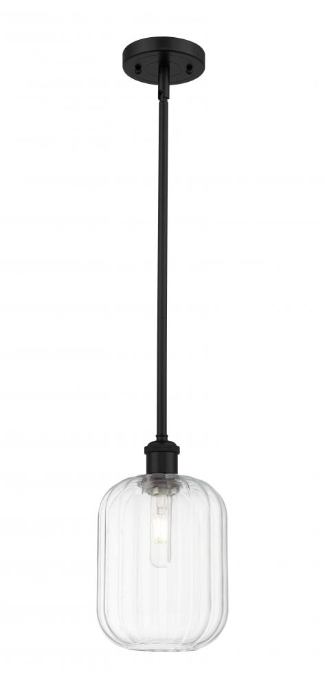 Preston Cylinder - 1 Light - 7 inch - Matte Black - Stem hung - Mini Pendant