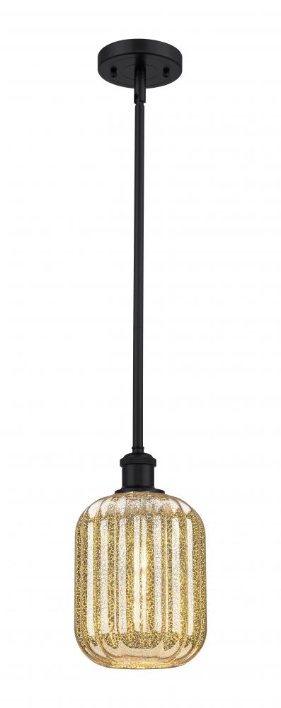 Preston Cylinder - 1 Light - 7 inch - Matte Black - Stem hung - Mini Pendant