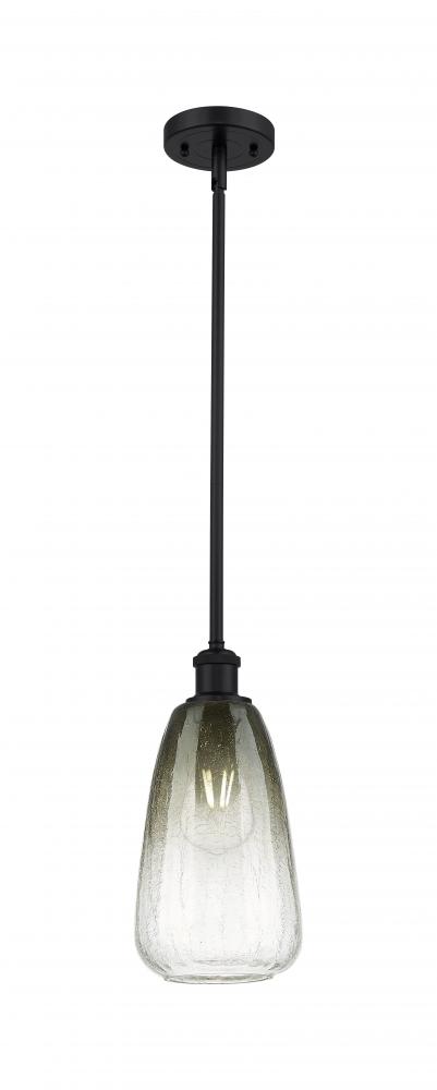 Brookhaven Almond - 1 Light - 6 inch - Matte Black - Stem hung - Mini Pendant
