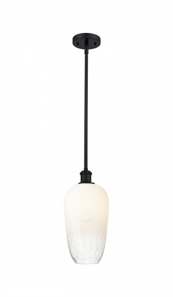 Brookhaven Flute - 1 Light - 7 inch - Matte Black - Stem hung - Mini Pendant