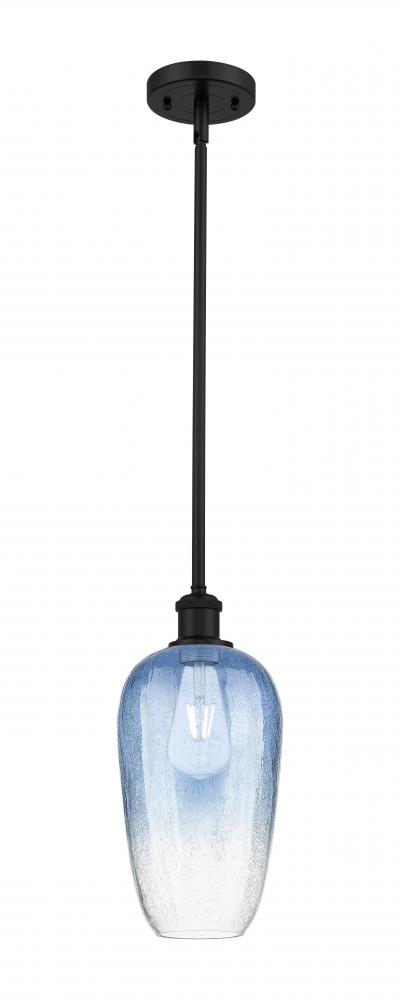 Brookhaven Flute - 1 Light - 7 inch - Matte Black - Stem hung - Mini Pendant