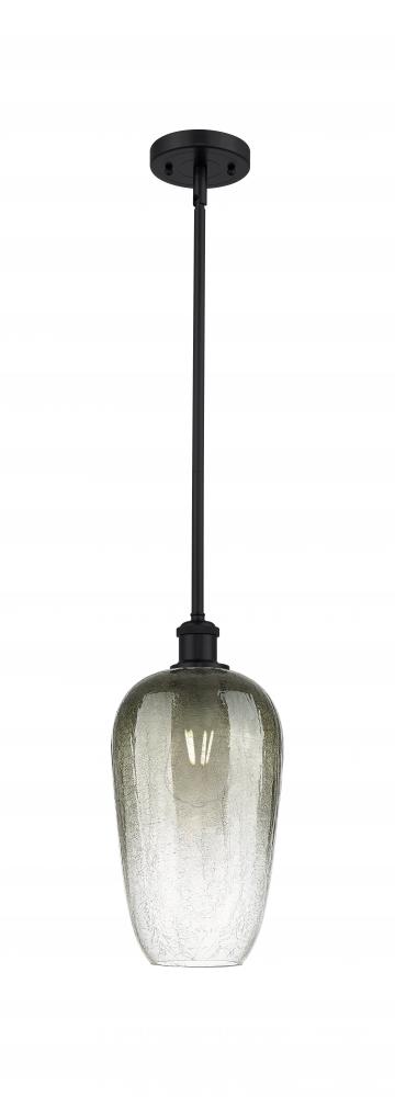 Brookhaven Flute - 1 Light - 7 inch - Matte Black - Stem hung - Mini Pendant