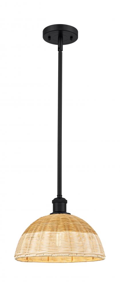Bristol Natural II - 1 Light - 12 inch - Matte Black - Stem hung - Mini Pendant