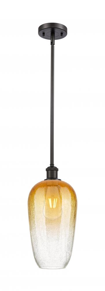 Brookhaven Flute - 1 Light - 7 inch - Oil Rubbed Bronze - Stem hung - Mini Pendant