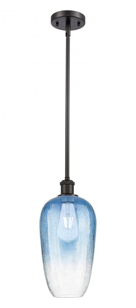 Brookhaven Flute - 1 Light - 7 inch - Oil Rubbed Bronze - Stem hung - Mini Pendant