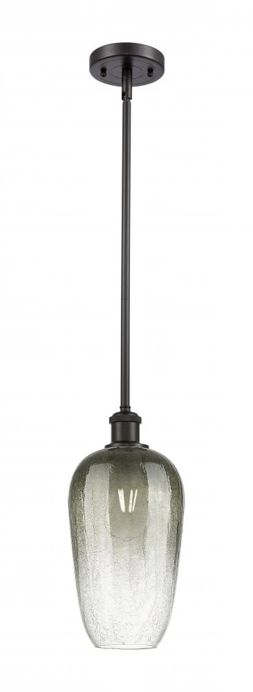 Brookhaven Flute - 1 Light - 7 inch - Oil Rubbed Bronze - Stem hung - Mini Pendant