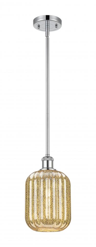 Preston Cylinder - 1 Light - 7 inch - Polished Chrome - Stem hung - Mini Pendant