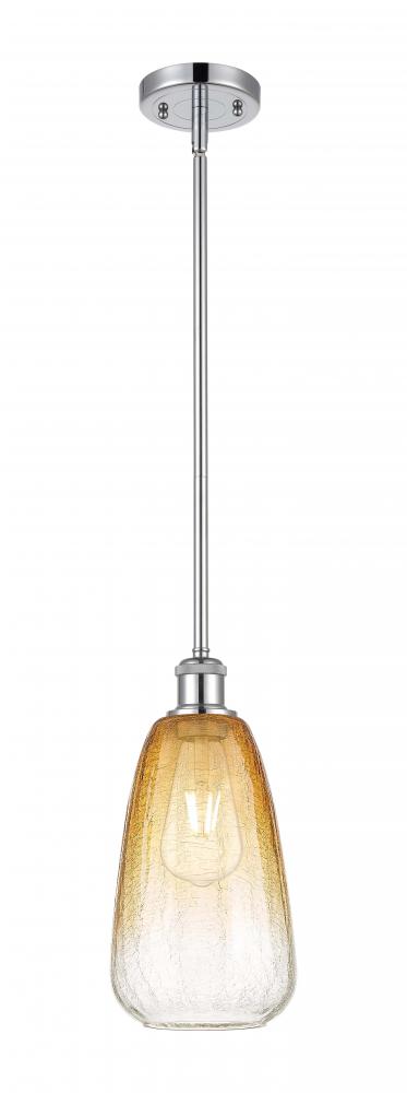 Brookhaven Almond - 1 Light - 6 inch - Polished Chrome - Stem hung - Mini Pendant