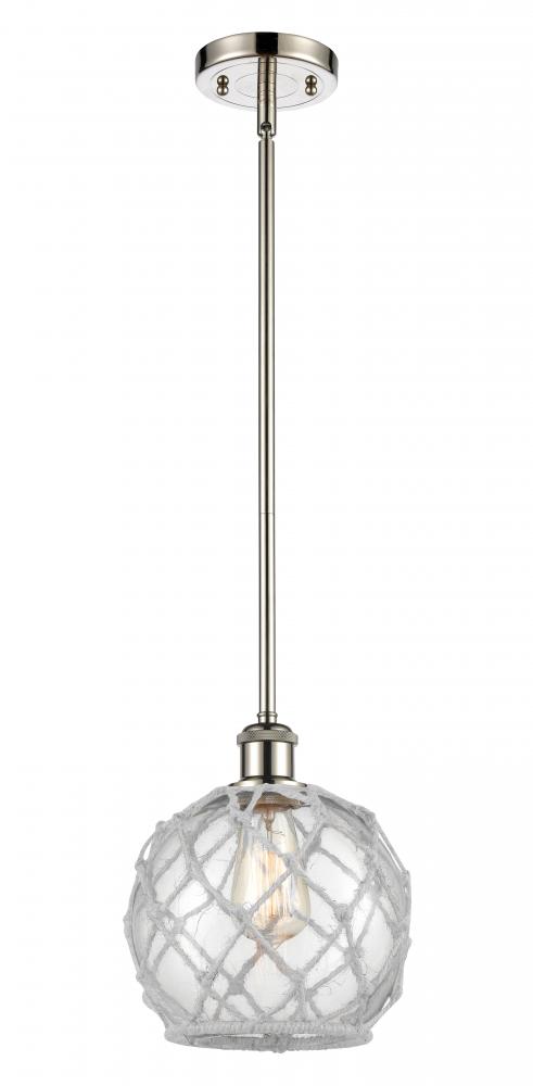 Farmhouse Rope - 1 Light - 8 inch - Polished Nickel - Mini Pendant