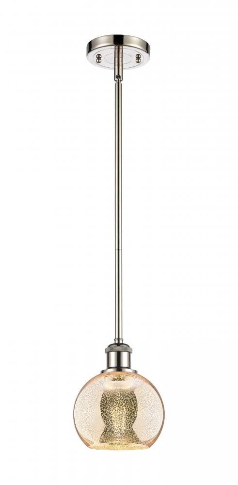 Athens - 1 Light - 6 inch - Polished Nickel - Mini Pendant
