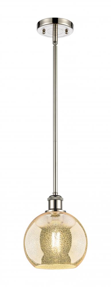 Athens - 1 Light - 8 inch - Polished Nickel - Mini Pendant