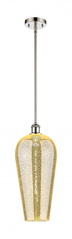 Chelsea - 1 Light - 8 inch - Polished Nickel - Stem hung - Mini Pendant