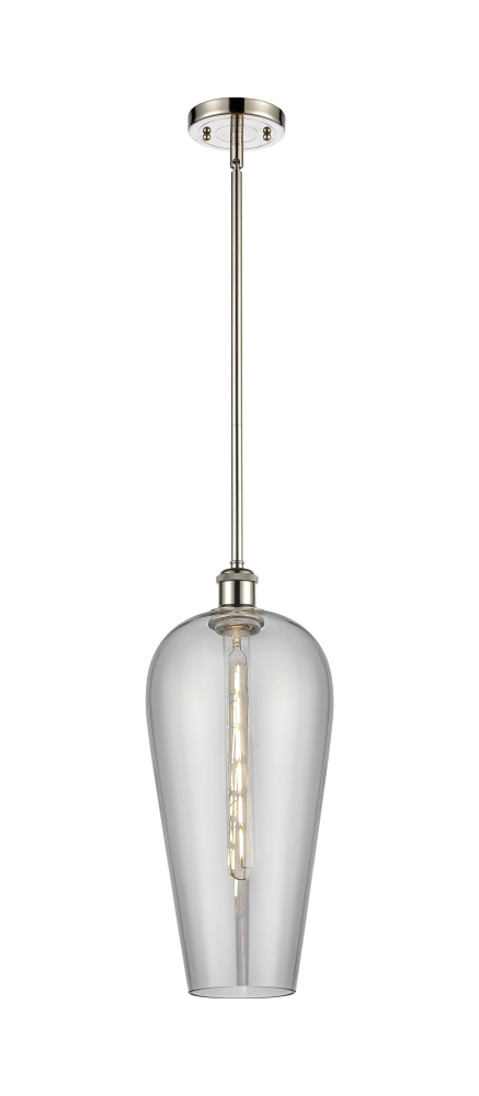 Chelsea - 1 Light - 8 inch - Polished Nickel - Stem hung - Mini Pendant