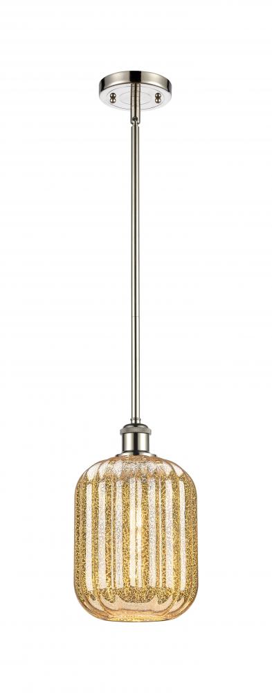 Preston Cylinder - 1 Light - 7 inch - Polished Nickel - Stem hung - Mini Pendant