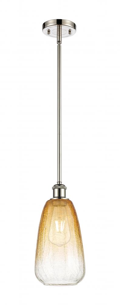 Brookhaven Almond - 1 Light - 6 inch - Polished Nickel - Stem hung - Mini Pendant