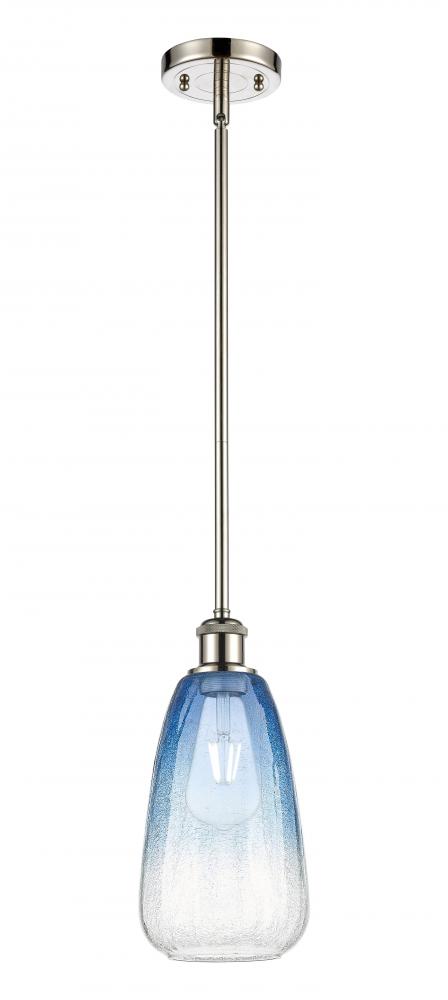 Brookhaven Almond - 1 Light - 6 inch - Polished Nickel - Stem hung - Mini Pendant