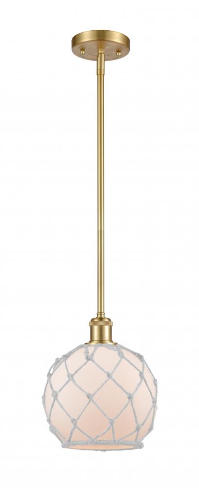 Farmhouse Rope - 1 Light - 8 inch - Satin Gold - Mini Pendant