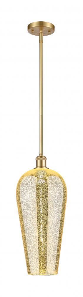 Chelsea - 1 Light - 8 inch - Satin Gold - Stem hung - Mini Pendant