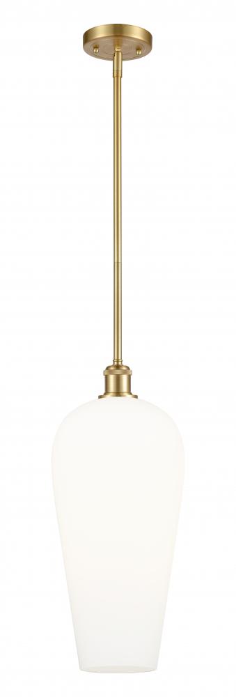 Chelsea - 1 Light - 8 inch - Satin Gold - Stem hung - Mini Pendant