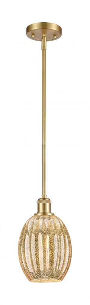 Preston Bulb - 1 Light - 6 inch - Satin Gold - Stem hung - Mini Pendant