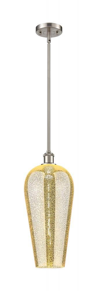 Chelsea - 1 Light - 8 inch - Brushed Satin Nickel - Stem hung - Mini Pendant