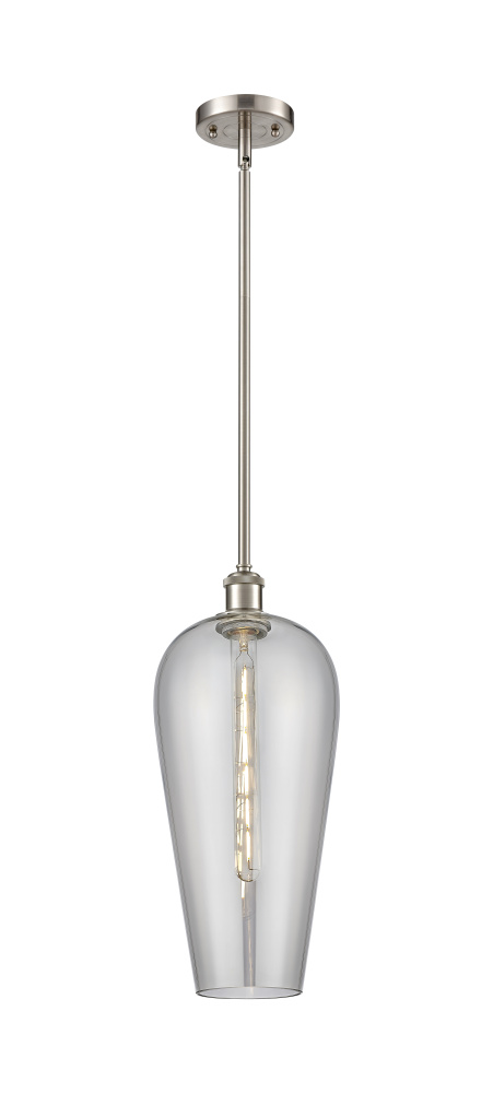 Chelsea - 1 Light - 8 inch - Brushed Satin Nickel - Stem hung - Mini Pendant