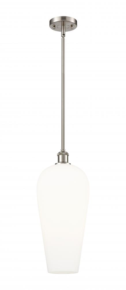Chelsea - 1 Light - 8 inch - Brushed Satin Nickel - Stem hung - Mini Pendant