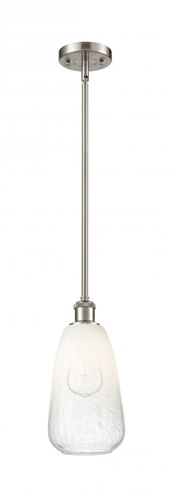 Brookhaven Almond - 1 Light - 6 inch - Brushed Satin Nickel - Stem hung - Mini Pendant