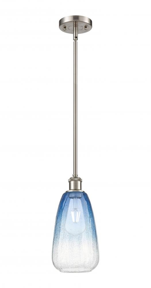 Brookhaven Almond - 1 Light - 6 inch - Brushed Satin Nickel - Stem hung - Mini Pendant