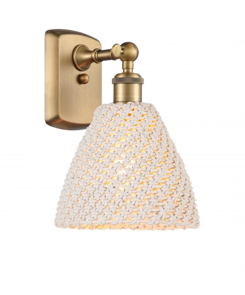 Bristol Natural - 1 Light - 8 inch - Brushed Brass - Sconce