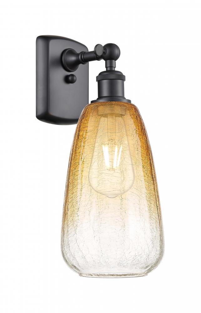 Brookhaven Almond - 1 Light - 6 inch - Matte Black - Sconce