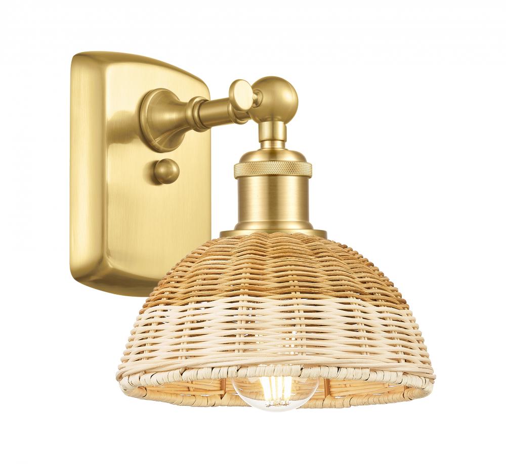Bristol Natural II - 1 Light - 8 inch - Satin Gold - Sconce