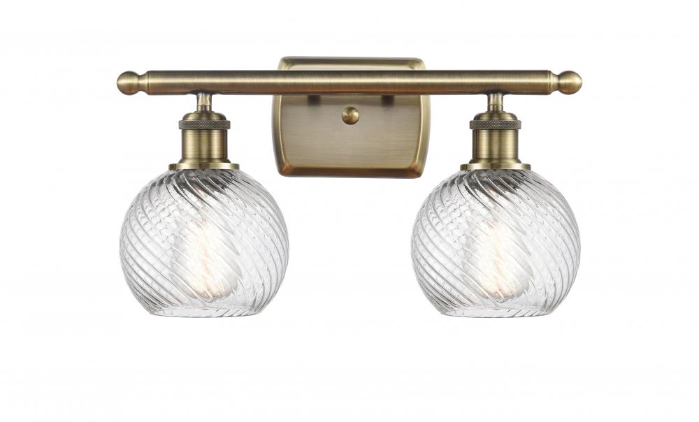 Small Twisted Swirl 2 Light Bath Vanity Light part of the Ballston Collection