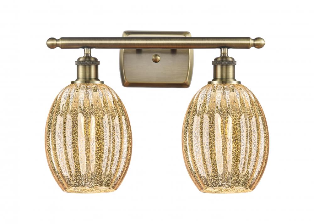 Preston Bulb - 2 Light - 16 inch - Antique Brass - Bath Vanity Light