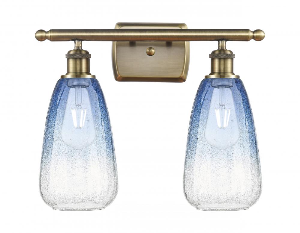 Brookhaven Almond - 2 Light - 16 inch - Antique Brass - Bath Vanity Light
