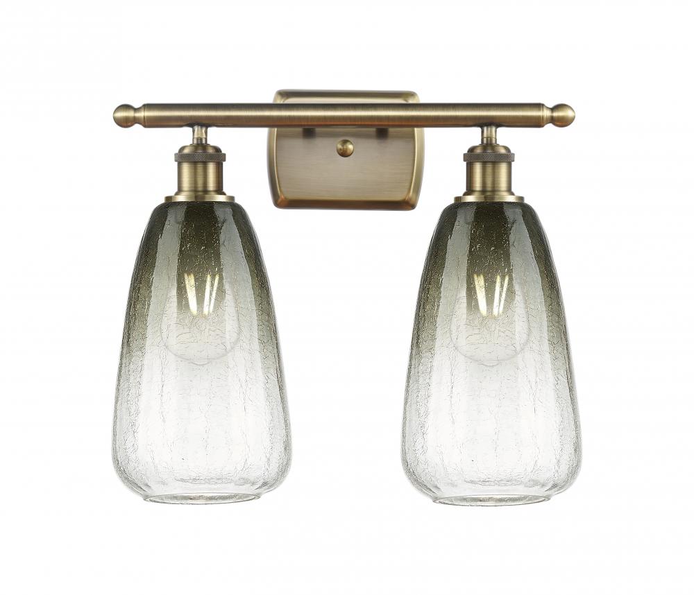 Brookhaven Almond - 2 Light - 16 inch - Antique Brass - Bath Vanity Light