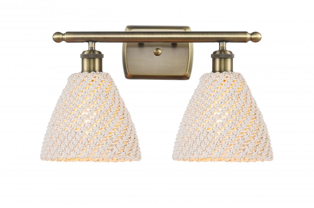 Bristol Natural - 2 Light - 18 inch - Antique Brass - Bath Vanity Light