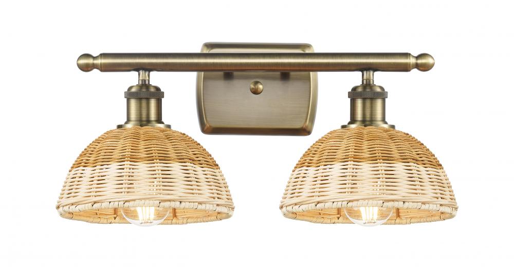 Bristol Natural II - 2 Light - 18 inch - Antique Brass - Bath Vanity Light